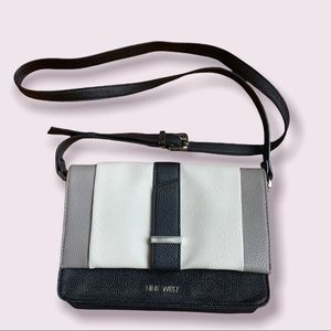 Nine West cross body purse black grey and white
